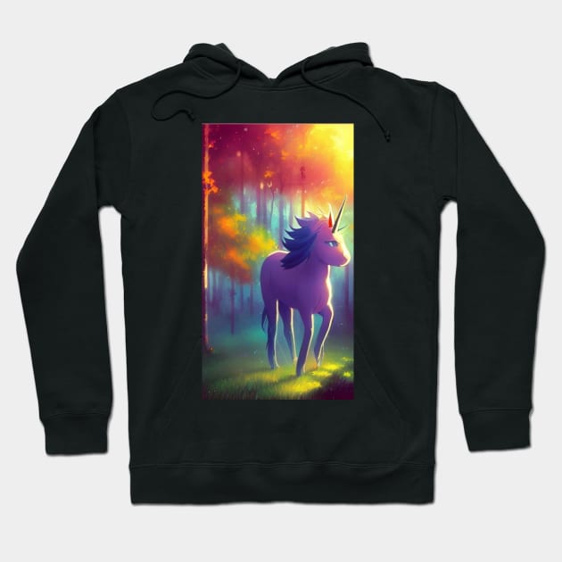 Unicorn Amongst the Trees Hoodie by AnimeBlaque